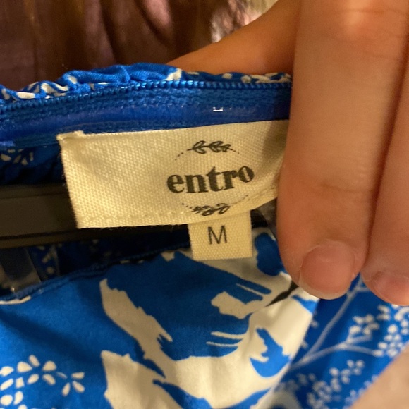 Entro Blue and White Floral Jumpsuit - Picture 3 of 3